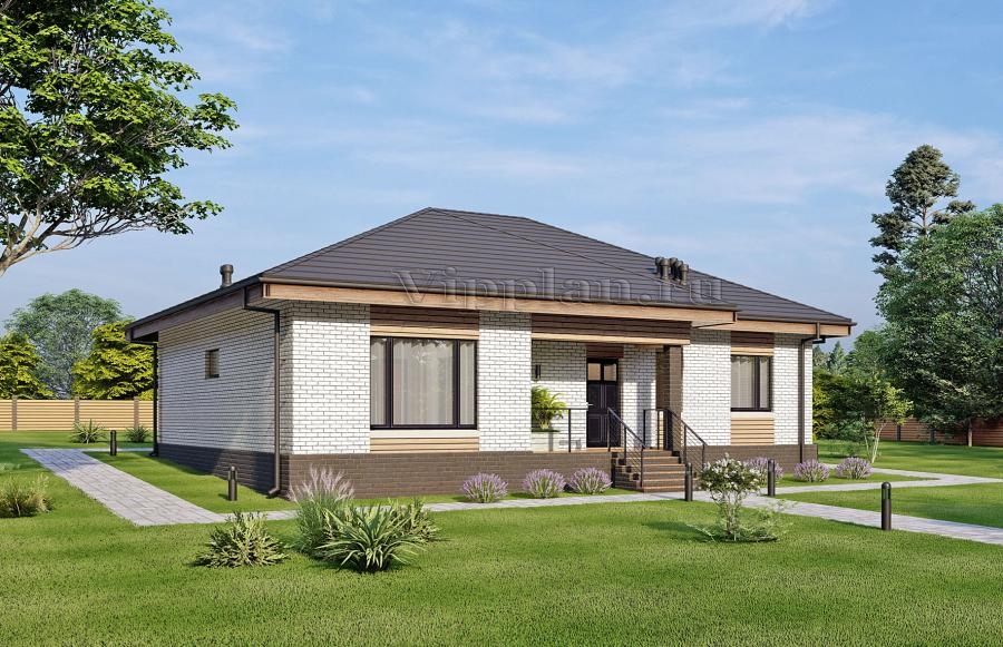 Проект одноэтажного дома с террасой